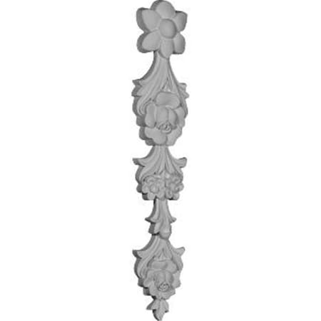 3.88 In. W X 19.25 In. H X 1.25 In. P Architectural Accents - Hillsborough Flower Drop Onlay